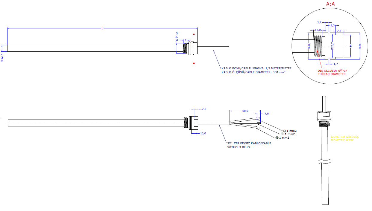 Basic Heating Element Teknik Resimi